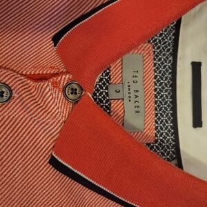 Ted Baker Coral and White Polo Shirt